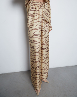 Брюки из шелка Стелла Маккартни бежевый/коричневый