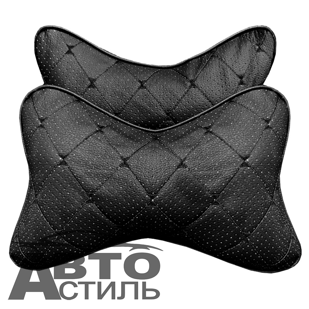 Подушки на подголовник Coolpart - MAXIMAL (2шт) - JJ-49-BLBL Экожа Перф черн/шов чер ромб (Косточки)