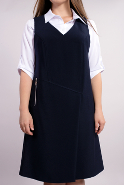 Офисный сарафан 2614АП, Тёмно тёмно син #70ТТСи082614АП