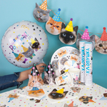 Пневмохлопушка «Котики и Собачки. Фольгированные звезды» в серебряном цвете металлик, 30 см, 1 шт.