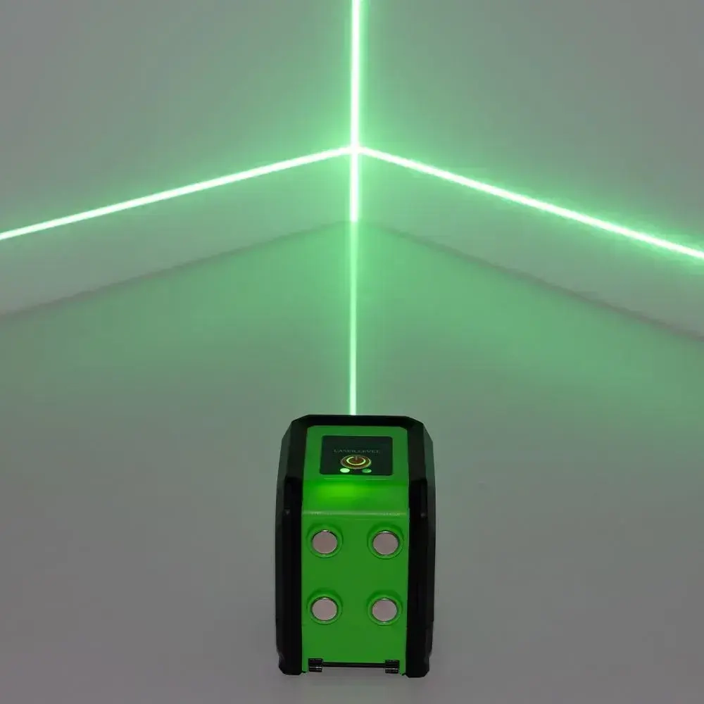 Лазерный уровень /лазерный нивелир 2 ЛИНЕС , зеленый луч, С магнитом на обратной стороне