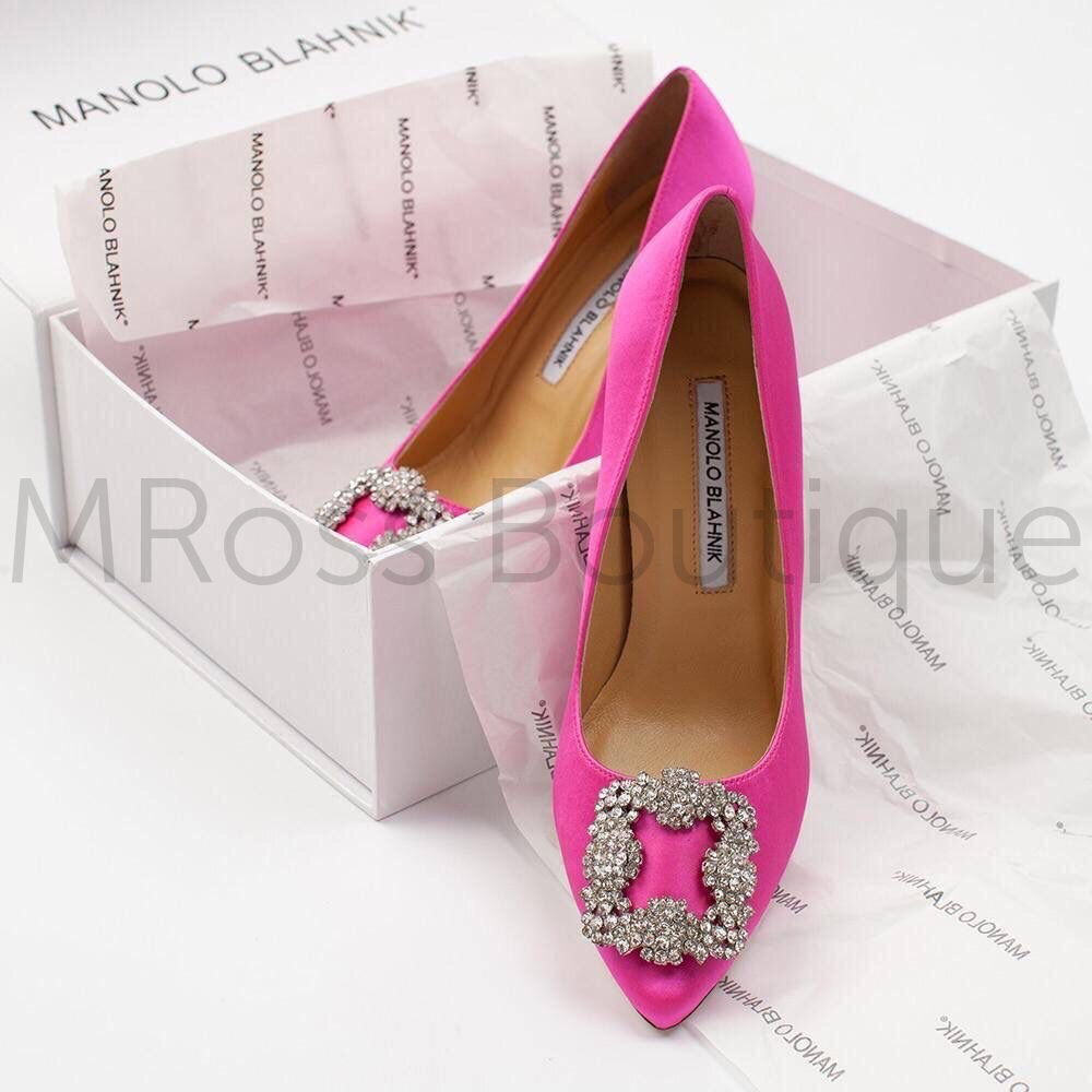 Атласные туфли-лодочки Manolo Blahnik