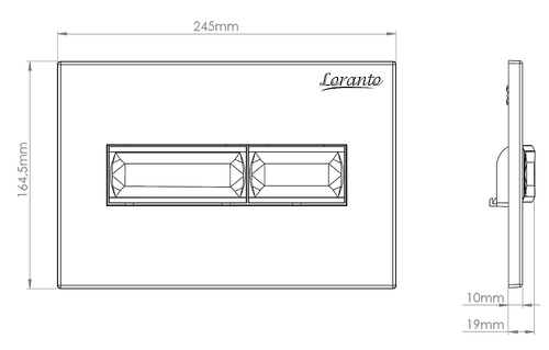 Сет: Инсталляция LORANTO prestige + Унитаз подвесной Azario Fatto безободковый, система смыва "Торнадо", c быстросъемным сиденьем микролифт + Кнопка к инсталляции Loranto Prestige Line, хром матовый (4551+AZ-1049WS+7521)