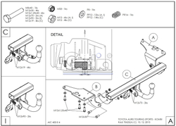 Фаркоп оцинкованный Galia T062A для Toyota Auris универсал 2013-(паспорт и сертификат в комплекте)(без электрики)