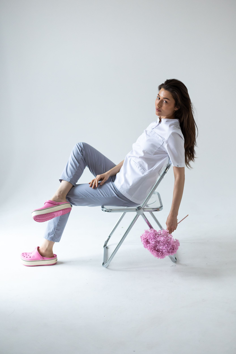 Блуза женская м645 toray стретч белый