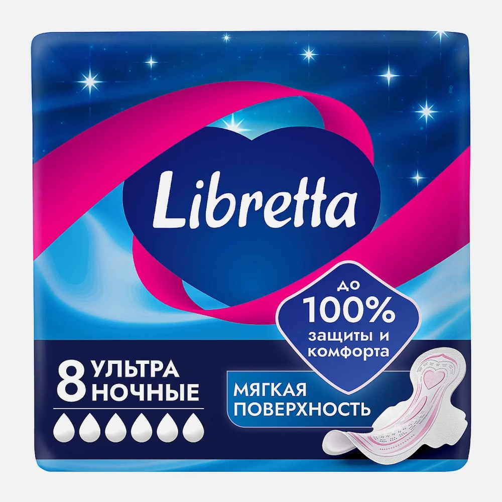 Гигиенические прокладки Ультра ночные Libretta/Либресс 8шт