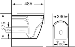 Унитаз подвесной безободковый с тонкой крышкой Grossman GR-4455BEMS Бежевый