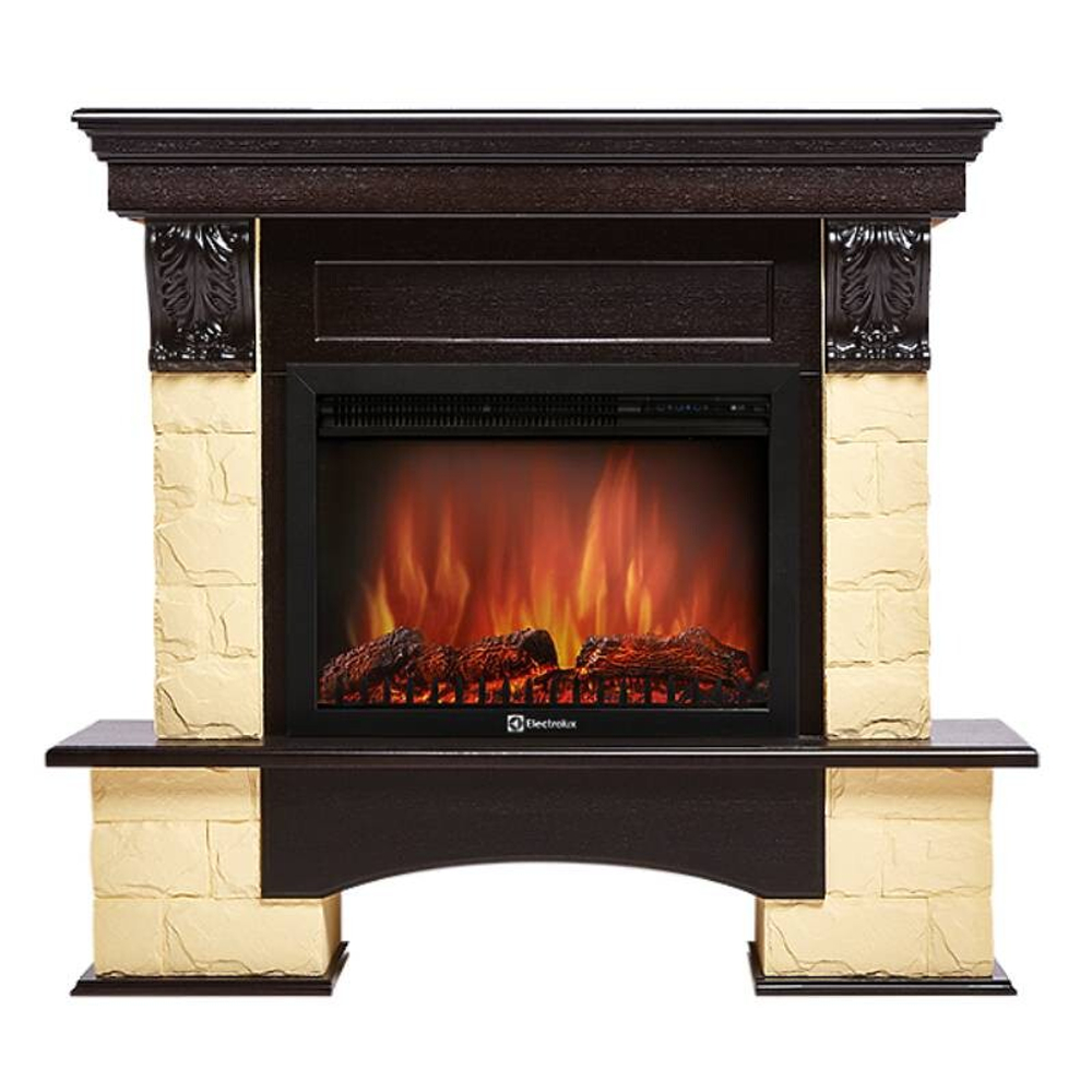 Портал Firelight Forte 25S камень бежевый, шпон венге