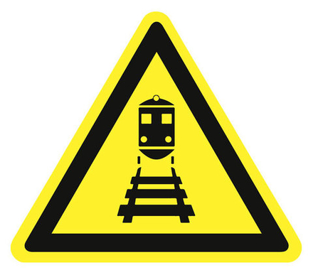 Знак на пластике W-31 "Берегись поезда"