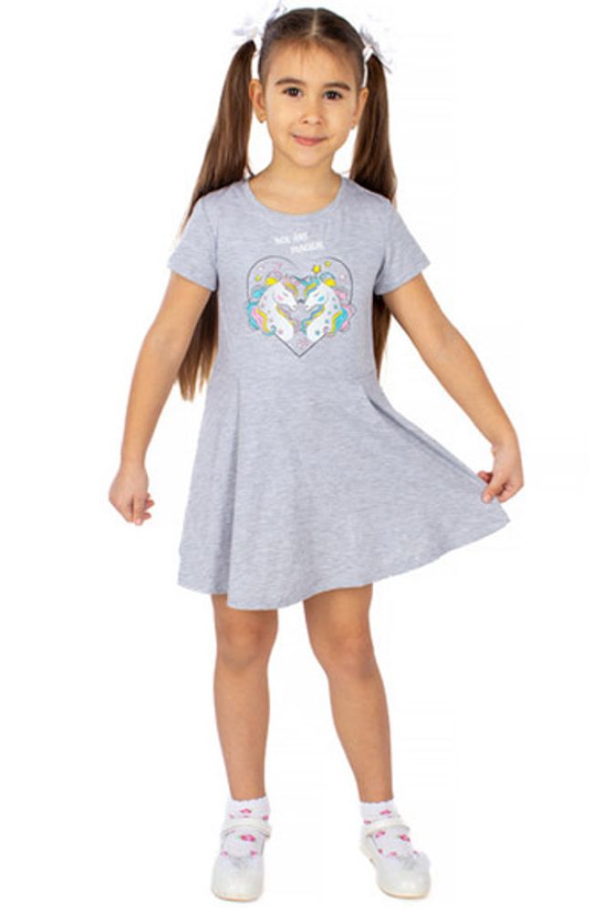 Л3031-7384	средне-серый меланж платье детское.