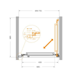 Душевая дверь Cezares LUX-B-FS-1-70-C-CR, 70х195, профиль хром, стекло прозрачное