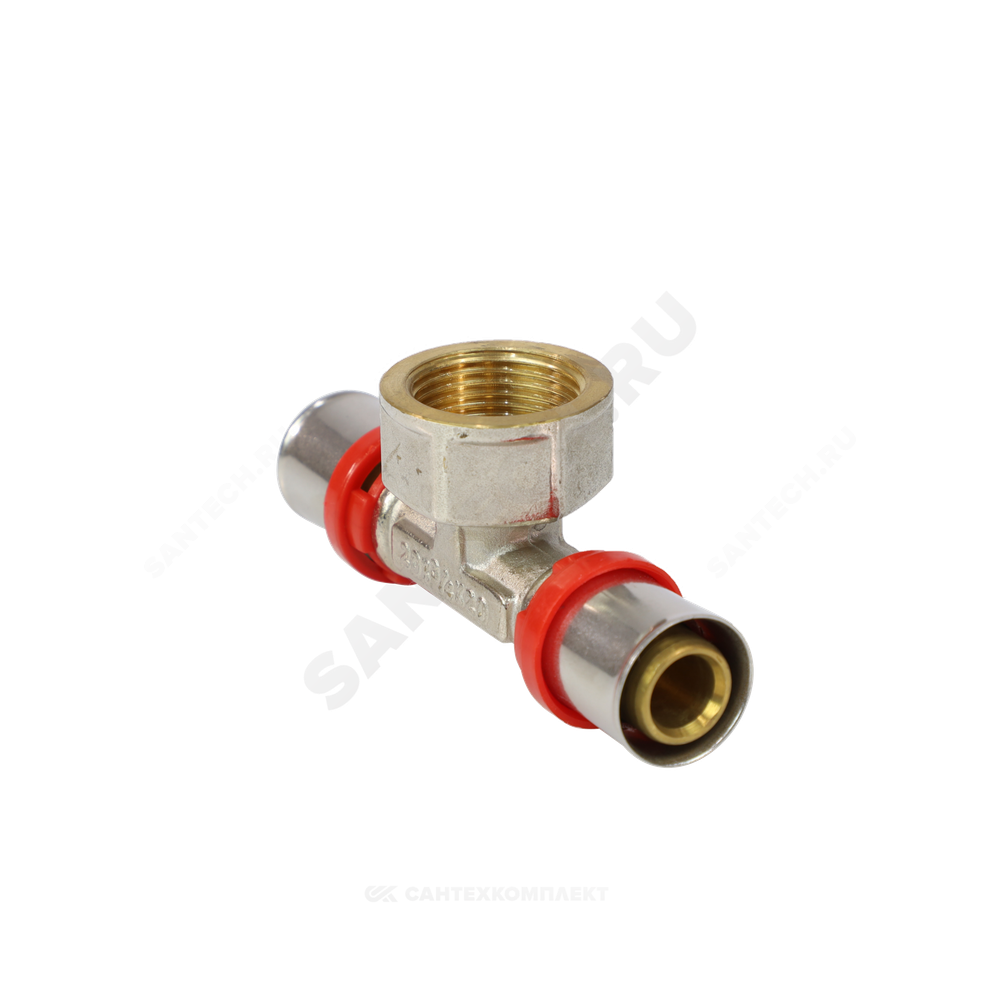 Тройник МП латунь никель пресс Дн 20х3/4"х20 ВР ГОСТ 32415-2013 8011 Aquasfera 8011-03