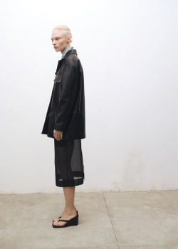 Полупрозрачная миди-юбка из шелка