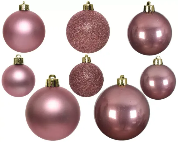 Набор пластиковых шаров Эллада 26 шт., бархатно-розовый, Kaemingk (020605)