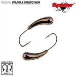Мормышка вольфрамовая Spider 2940 "Уралка с отверстием" (4мм, 0.98гр)
