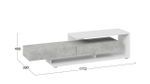 Тумба под телевизор напольная Белый/Ателье светлый глянец 177х39х45 см