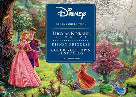Раскраска-открытка Disney Dreams Collection - Принцессы Диснея Thomas Kinkade Studios, 24 стр.