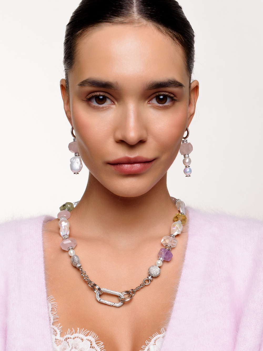 Колье "Magic minerals" Silver