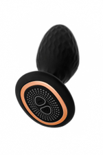 Черная анальная вибровтулка Tucana с ротацией и управлением через приложение - 12 см.
