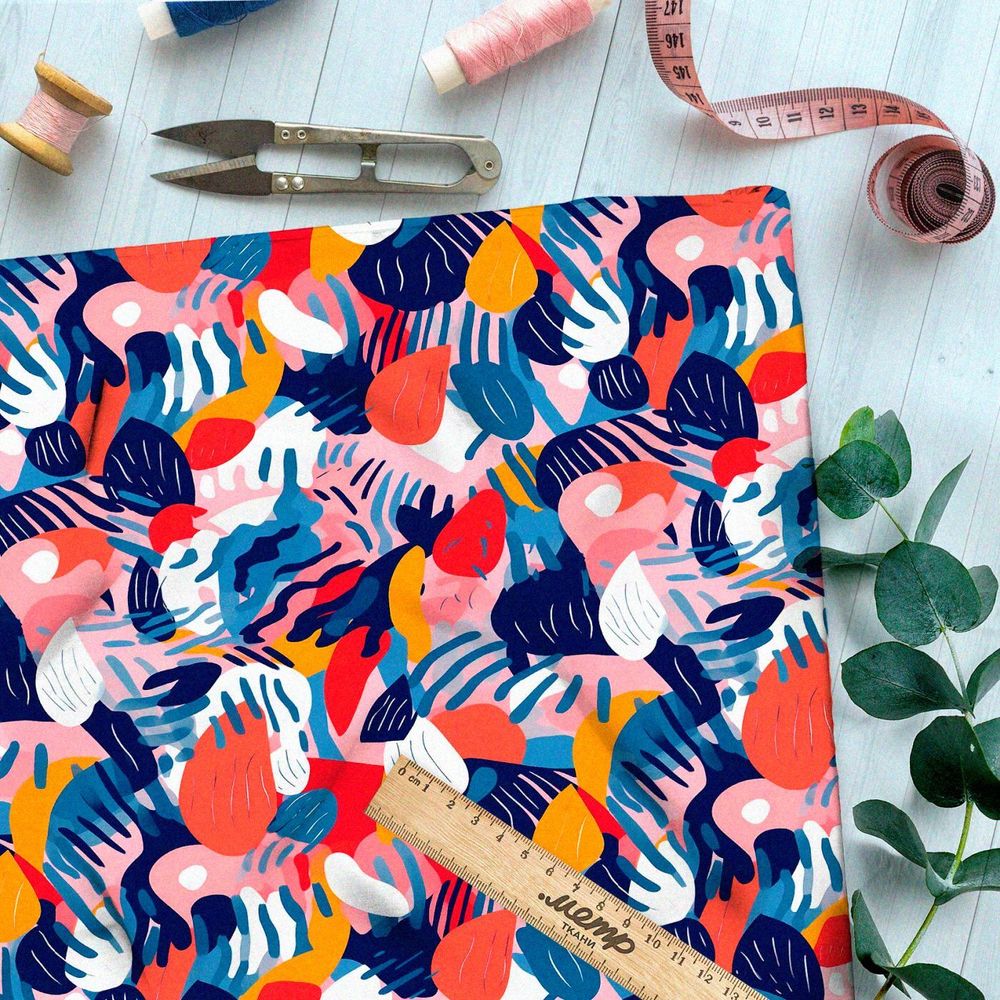 Ткань премиум габардин водоворот чувств