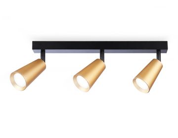 Накладной поворотный спот со сменной лампой 3*GU10 TA13151/3 BK/GD черный/золото Techno Spot Move Ambrella