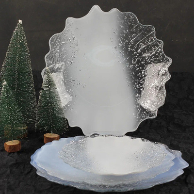 Тарелка 21см «Аура» белое серебро