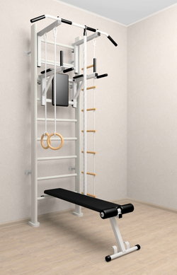 Деревянная шведская стенка Sv Sport 906б (Турник стандарт/Брусья/Скамья/Канат/Кольца/Лестница)