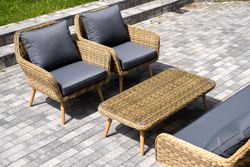 "Прованс" лаунж-зона плетеная из искусственного ротанга, цвет соломенный