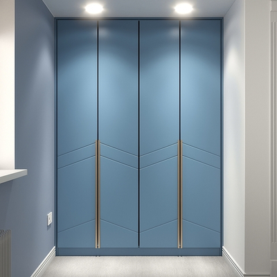 Распашной шкаф Авелин четырехсекционный в синей эмали  220*50*240