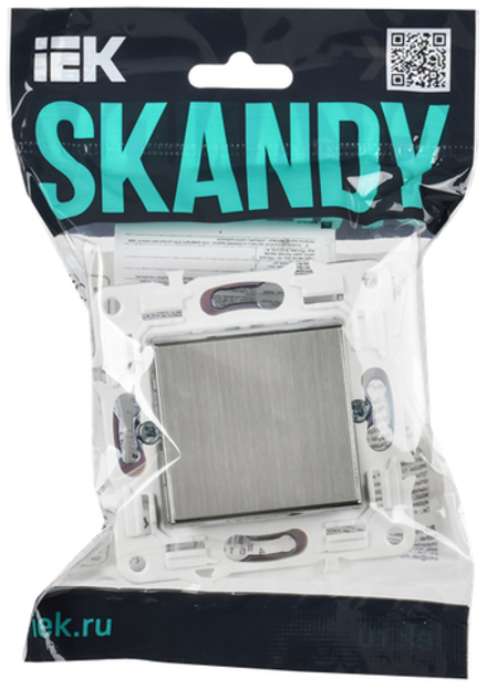 SKANDY Выключатель 1-клавишный 10А SK-V01N металл никель IEK