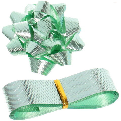 Набор для декорирования «Перламутр» бант 6см, лента 2см (3м), Зеленый