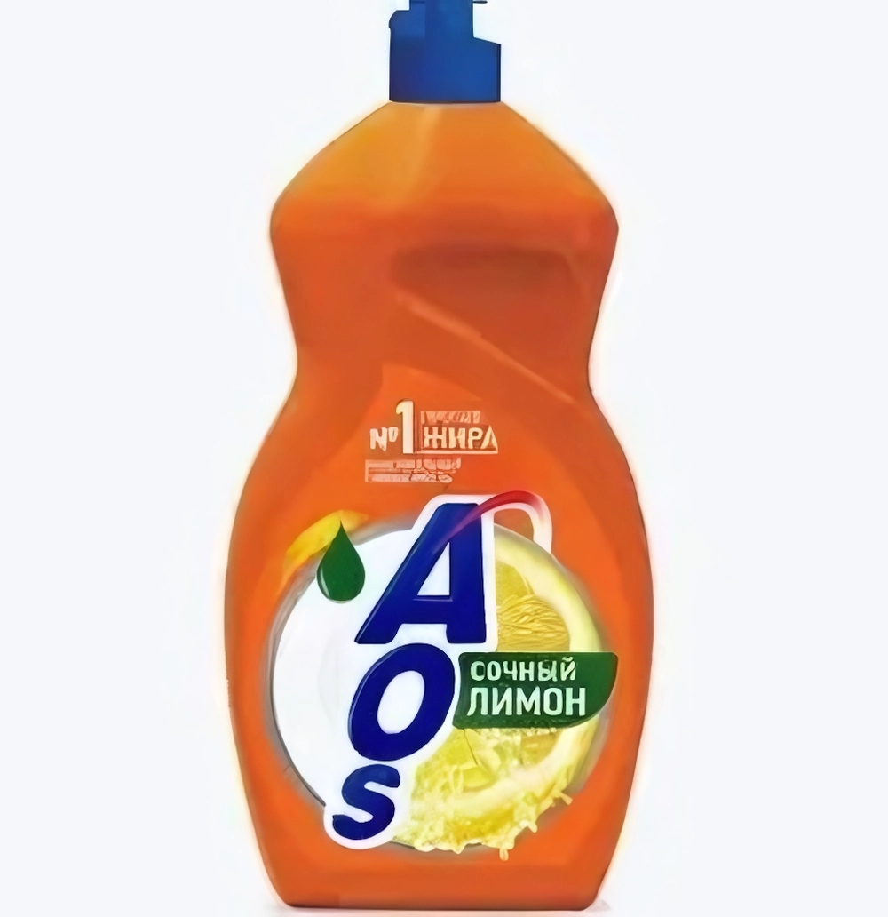 Средство для мытья посуды Aos 1300мл Лимон