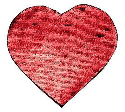 Патч с Пайетками самоклейка Сердце 19x22см (Красный/Белый)