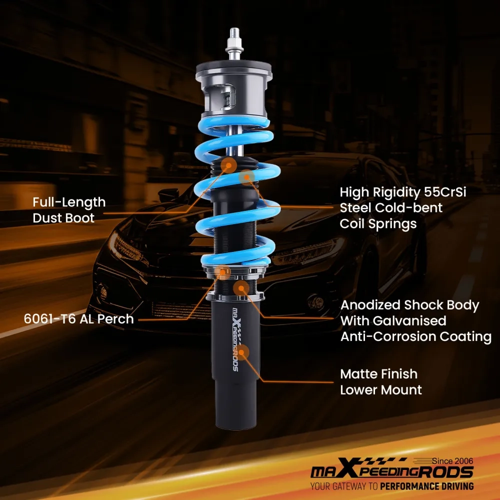 Coilovers 24 Level Adjustable Suspension Springs Kit подходит для автомобиля Audi Q5 (8R) 2009-2017