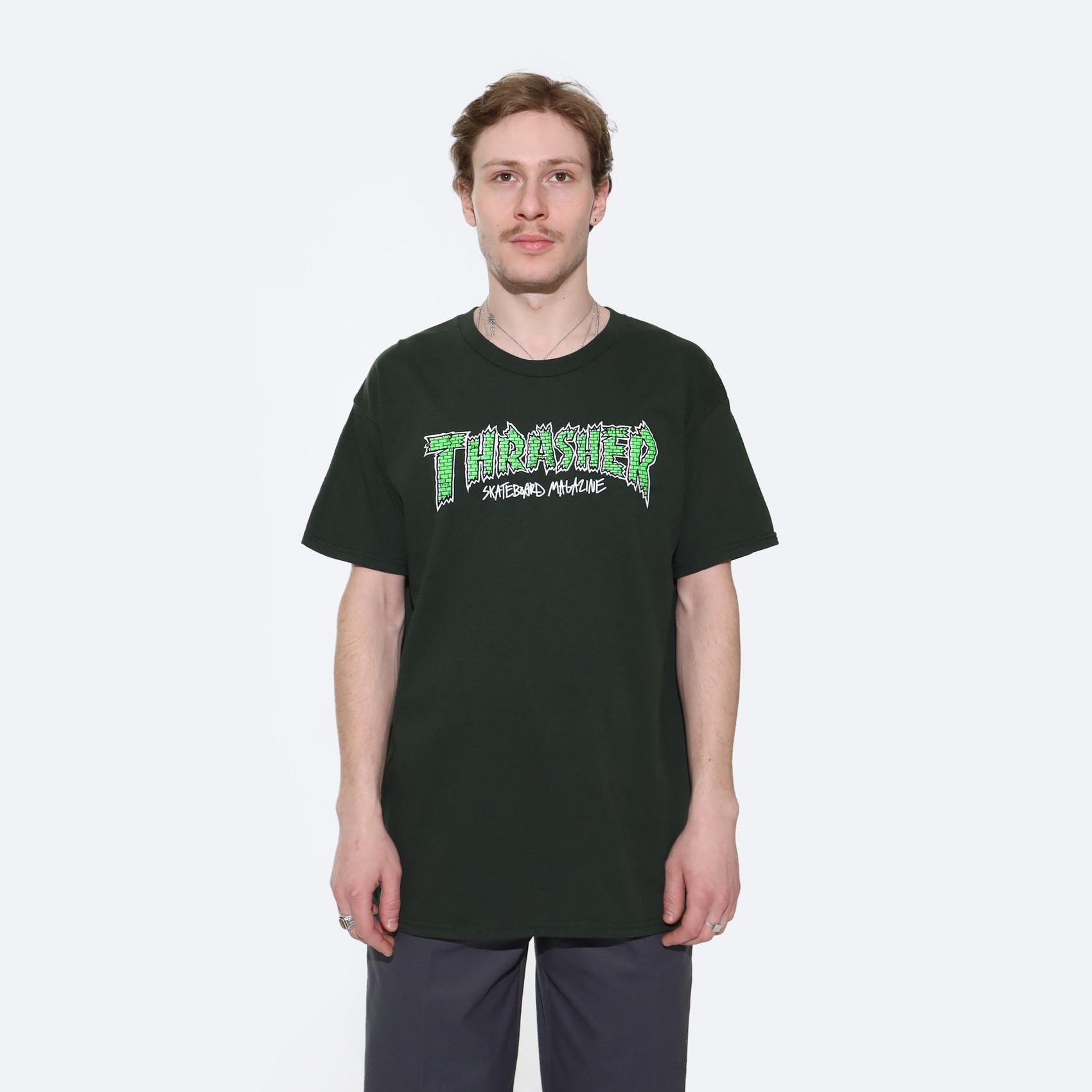 Футболка Thrasher Brick T-Shirt (forest green) артикул: - купить в магазине Дайс