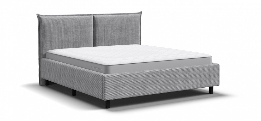 Кровать ЛЕО 160 Вельвет Корд серый