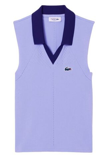 Женское теннисное поло Lacoste Sleeveless Stretch Knit Tennis - purple/navy blue