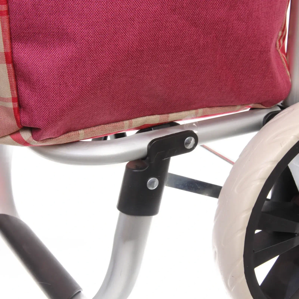 Тележка хозяйственная с сумкой (100*40*35см, колеса 21см,грузоподъемность до50 кг) бордо SYD100B-2