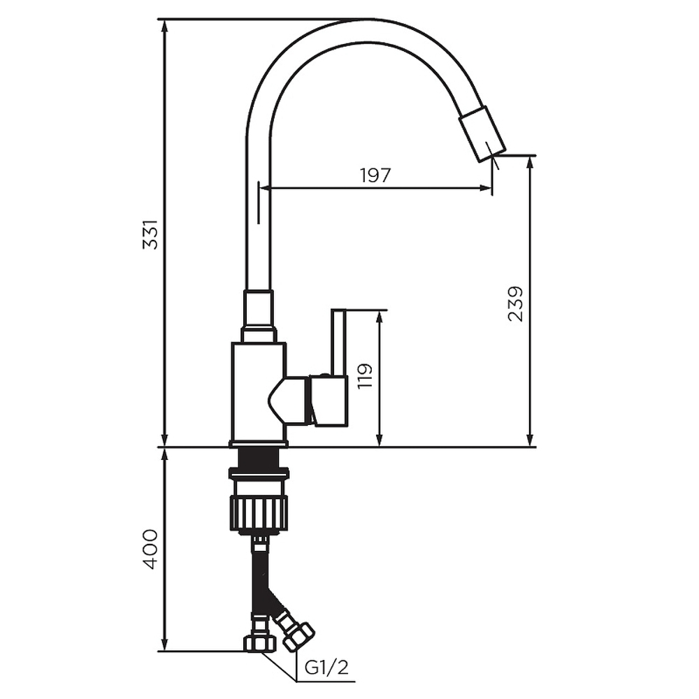 Смеситель для кухни Dorff Logic D3007622 Хром Черный