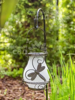 Комплект фонарь садовый "Стрекоза" и крюк для подвешивания на солнечной батарее ЧУДЕСНЫЙ САД