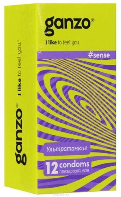 Презервативы GANZO SENSE No12 Ультратонкие, 12 шт. (Цвет: прозрачный)