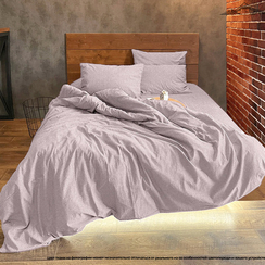 Вареный (стираный) хлопок, цв.Пудрово-сиреневый меланж | ш.250 см | 145 г/м² | хлопок-100%