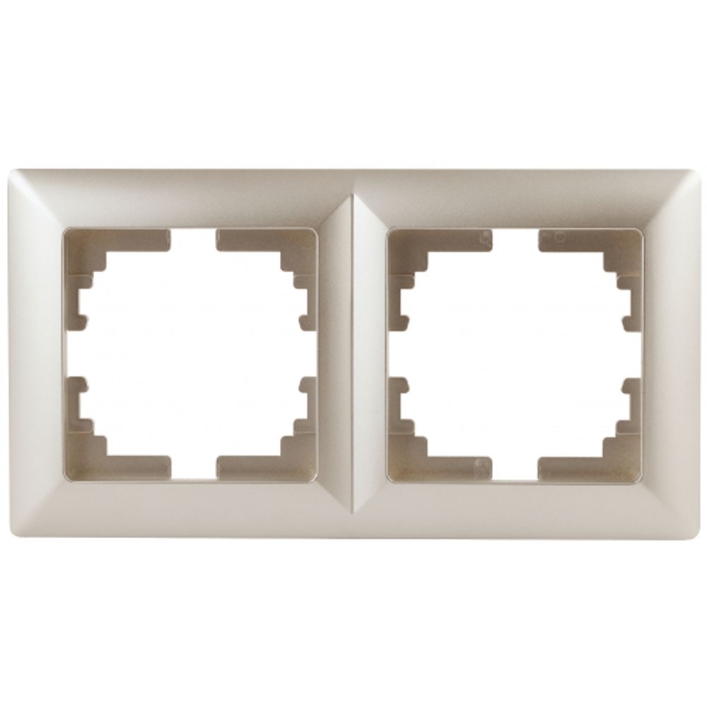 Рамка для розеток и выключателей Intro Solo 4-502-04 на 2 поста, СУ, шампань