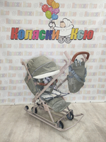 Санки-коляски "Ника детям 7-8K" оливковый
