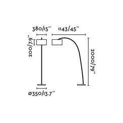 Торшер Papua 200 см черный