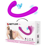 Лиловый вибратор 24,7см с клиторальным стимулятором Pretty Love Alex Long-Handled Clitoral Sucking Vibrator BI-040126