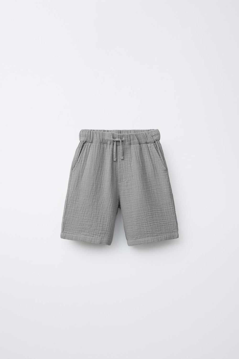 ZARA ШОРТЫ С ТЕКСТУРНЫМ УЗОРОМ, ТЕМНО-СЕРЫЙ