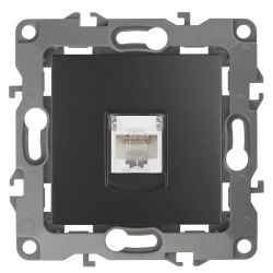 Розетка ЭРА Серия 12 12-3107-05 информационная RJ45 IP20 антрацит