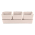 Кашпо для цветов пластиковое 0,45л 29,2*9,6см «Фиори» Трио пудровый