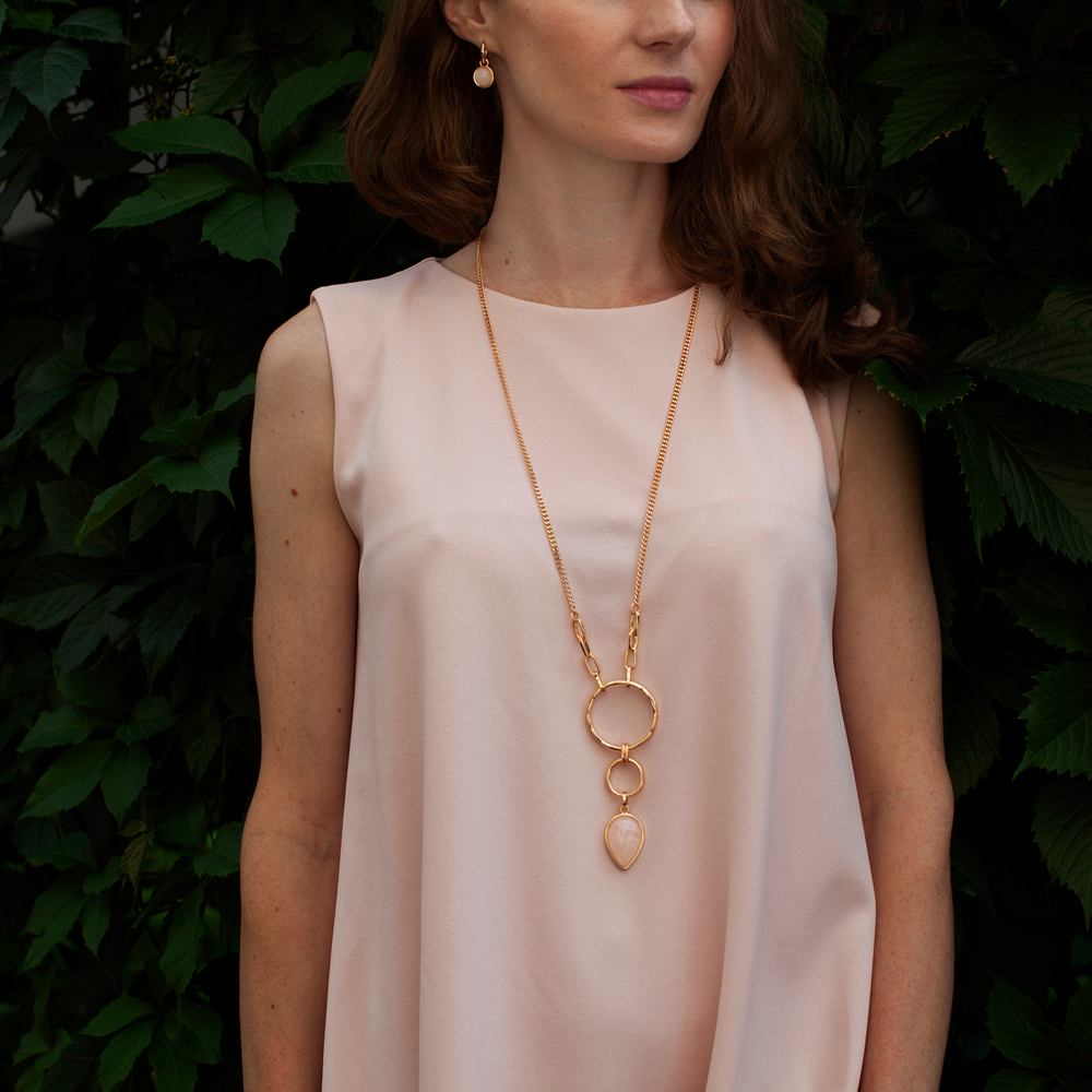 Колье Fiore Luna ROSE QUARTZ LN3171-4 R/G